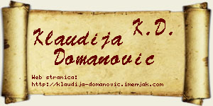 Klaudija Domanović vizit kartica